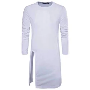 Solid Color Mid-long Casual T Shirt