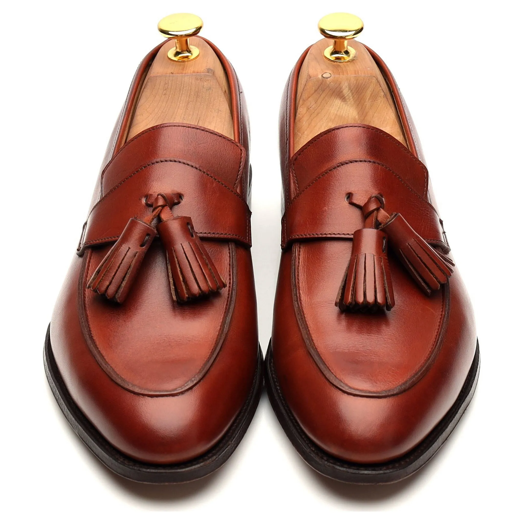 'Sophie 2' Tan Brown Leather Tassel Loafers UK 6 C