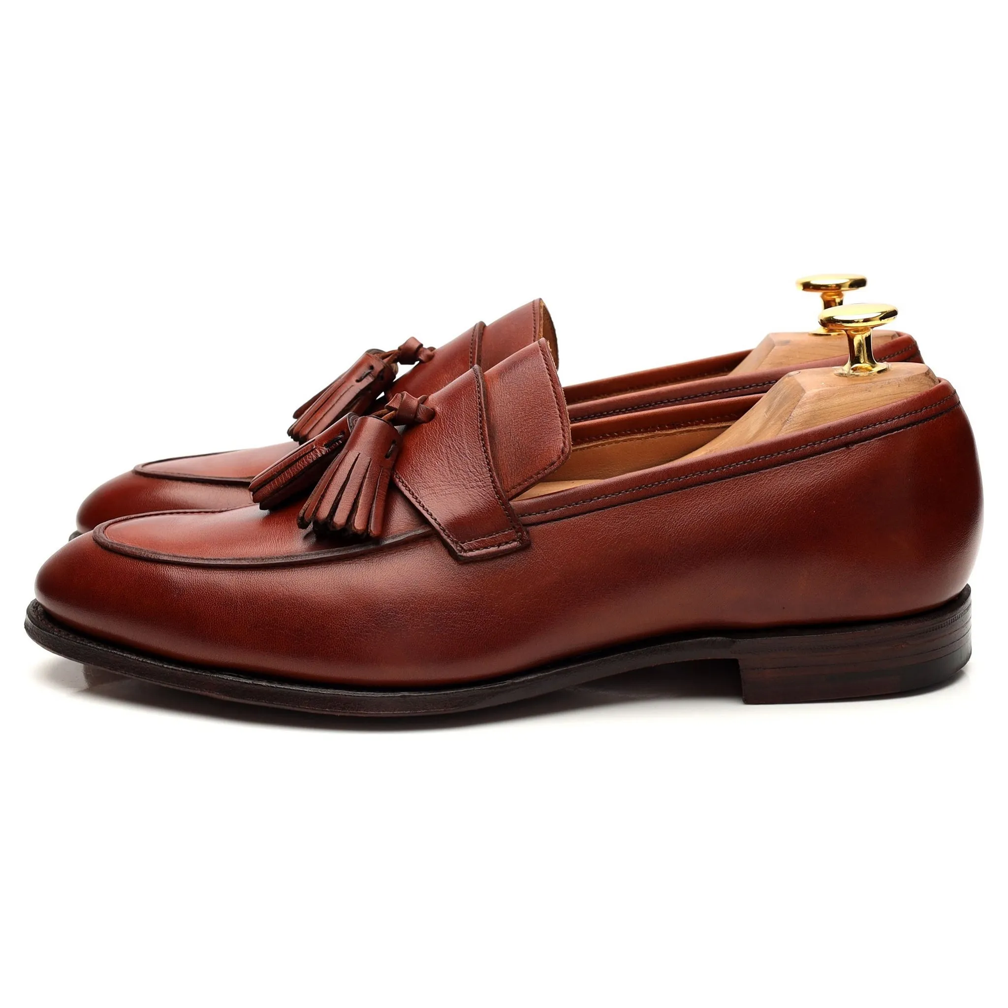 'Sophie 2' Tan Brown Leather Tassel Loafers UK 6 C