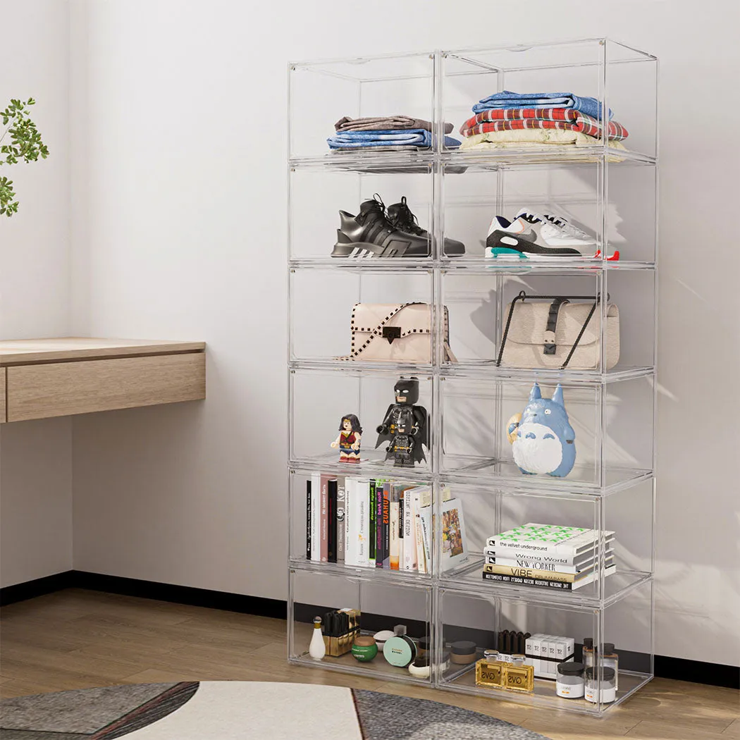 Stacked 6Pc Shoe Box Storage Display Stackable