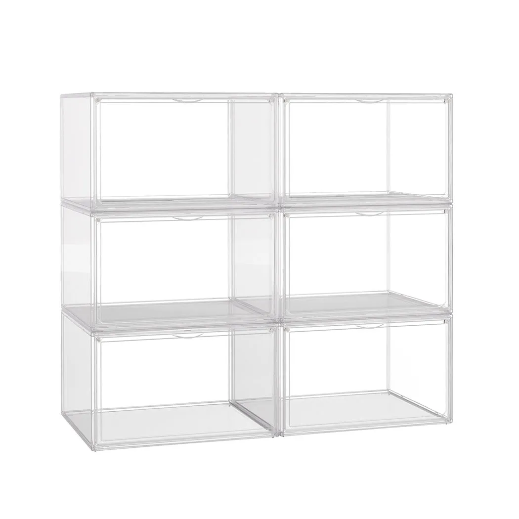 Stacked 6Pc Shoe Box Storage Display Stackable
