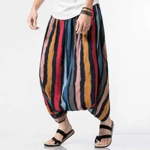 Striped Printed Casual Baggy Loose Pants