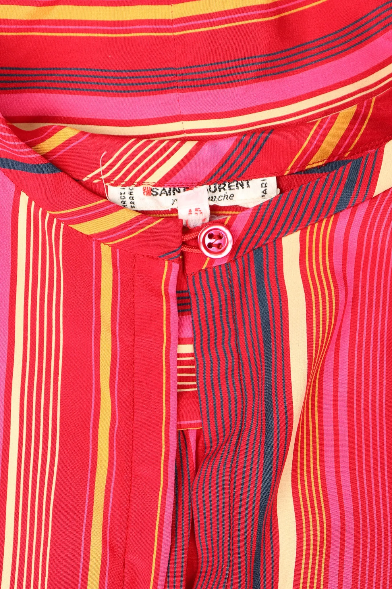 Striped Silk Bow Blouse
