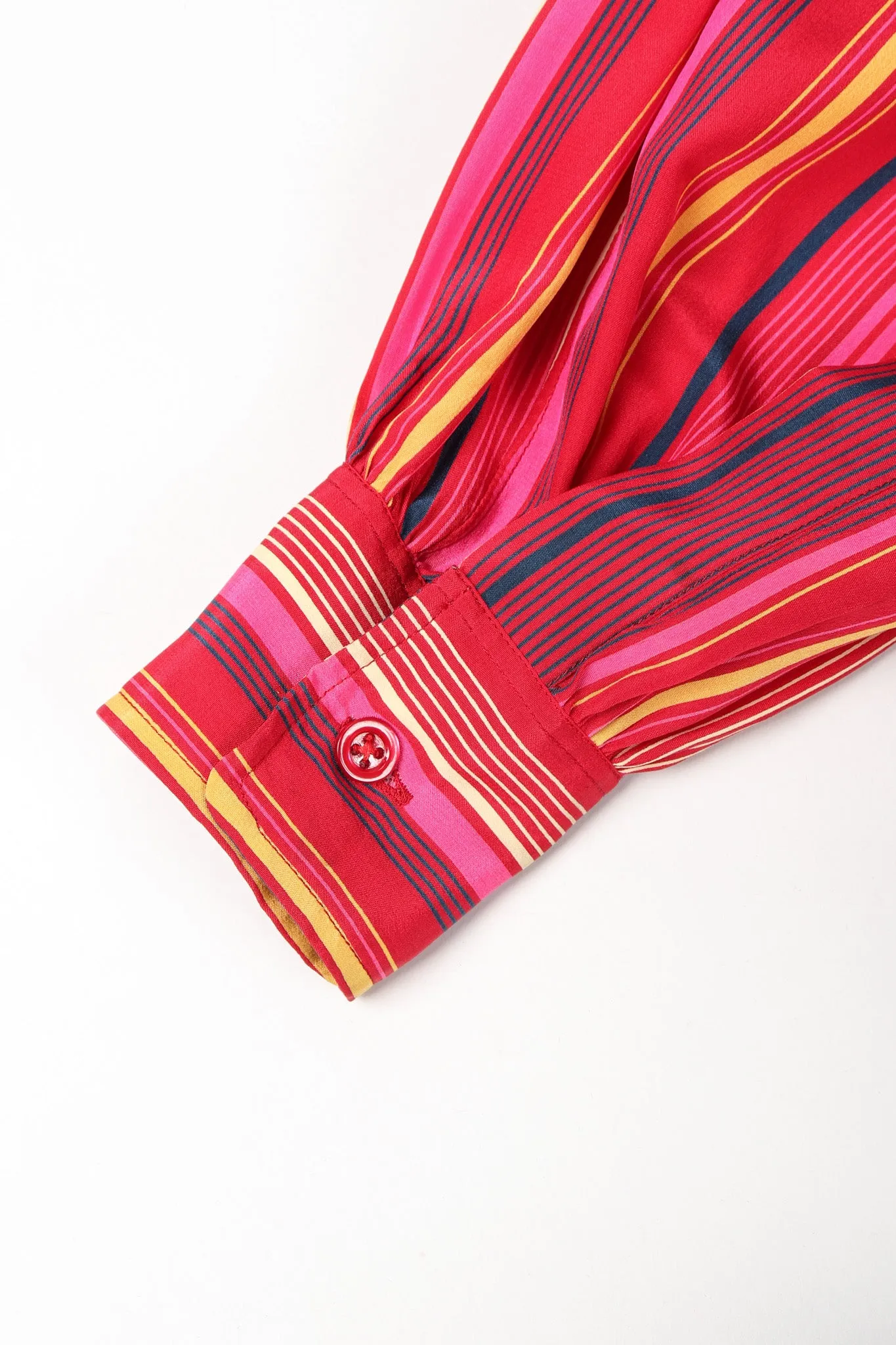 Striped Silk Bow Blouse