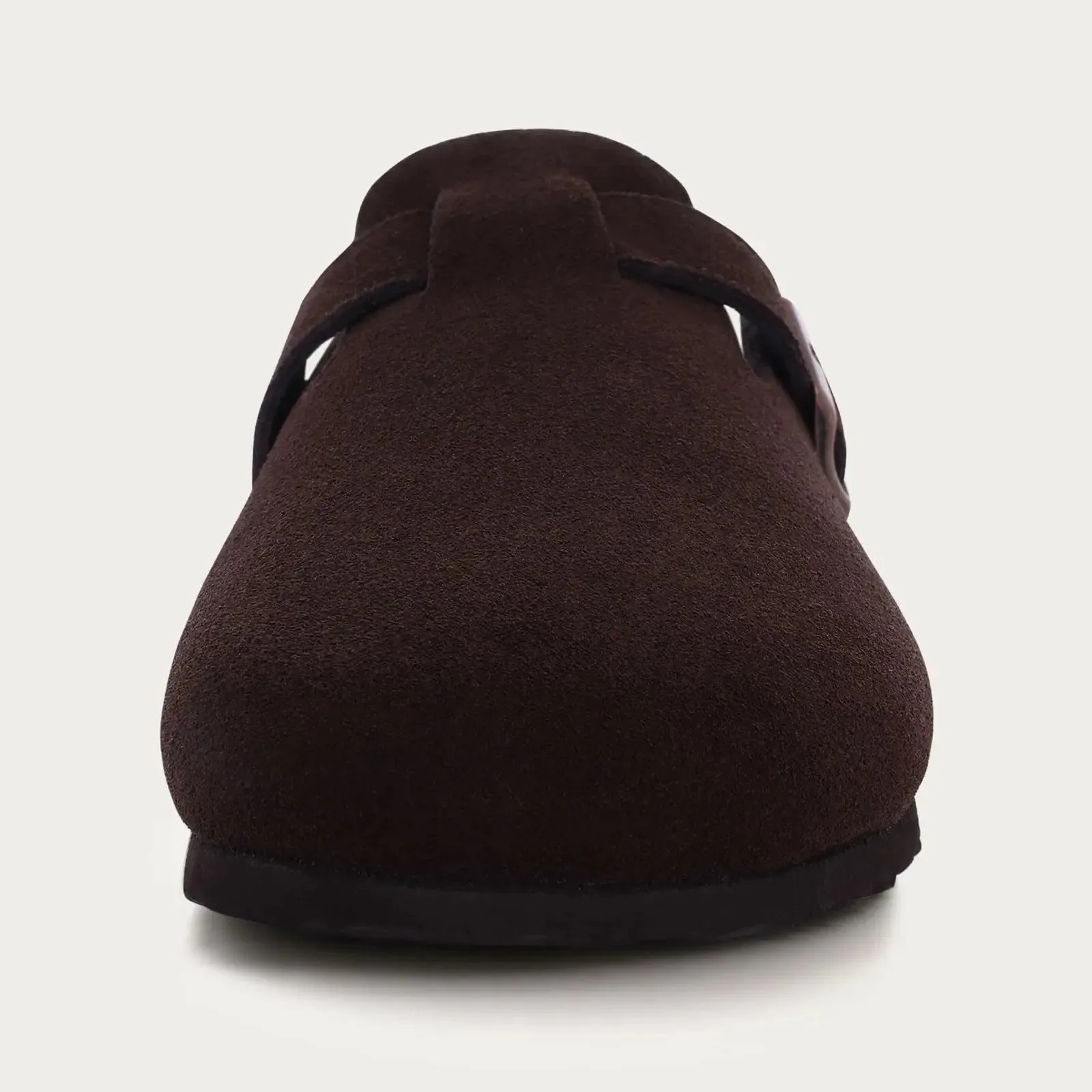 Suede Clogs - Mules with Cork Footbed, Arch Support, Fashionable Non-Slip Outdoor Beach Slippers, Home Shoes for Women