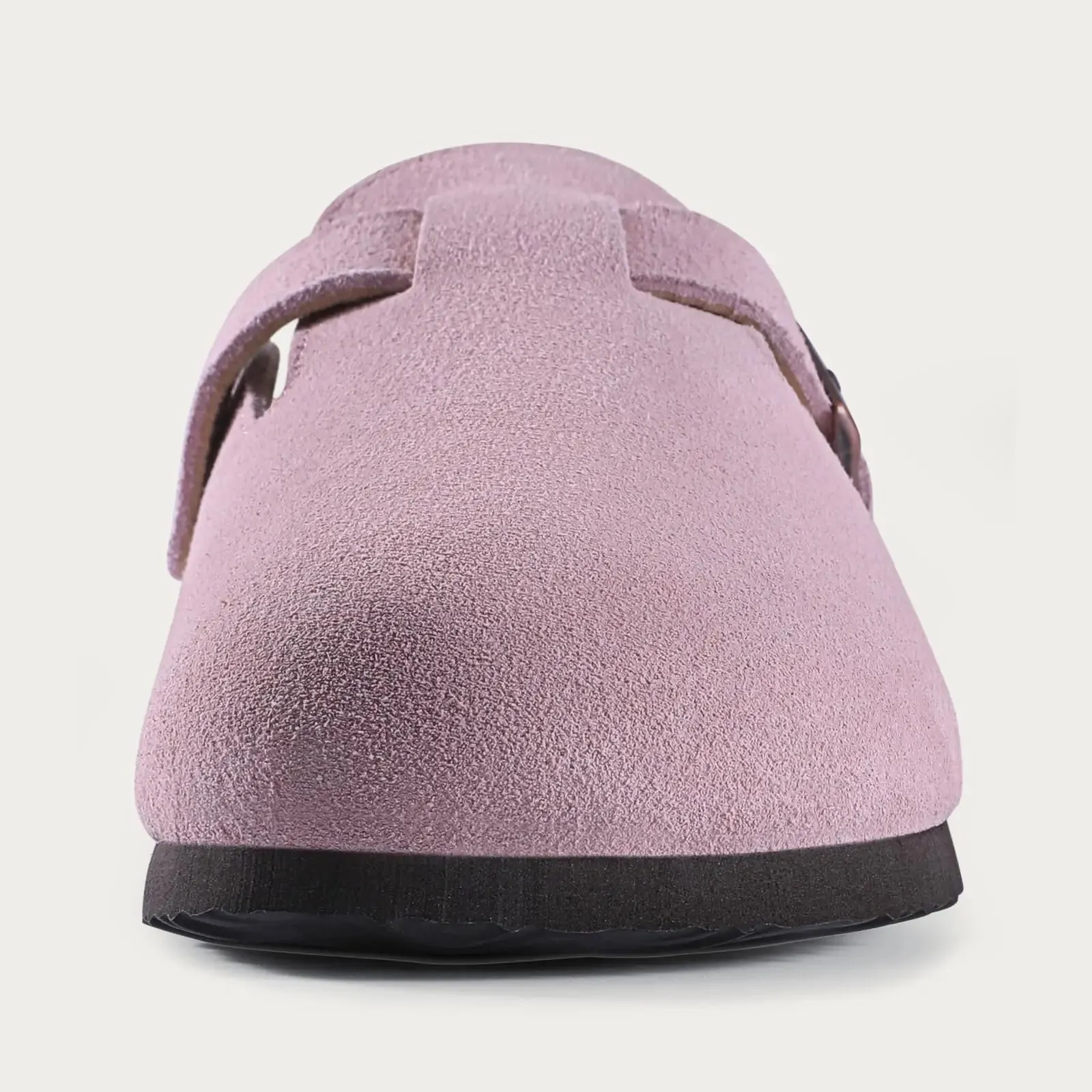 Suede Clogs - Mules with Cork Footbed, Arch Support, Fashionable Non-Slip Outdoor Beach Slippers, Home Shoes for Women
