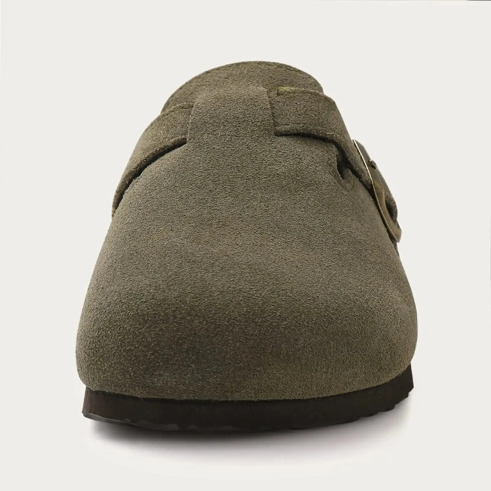 Suede Clogs - Mules with Cork Footbed, Arch Support, Fashionable Non-Slip Outdoor Beach Slippers, Home Shoes for Women
