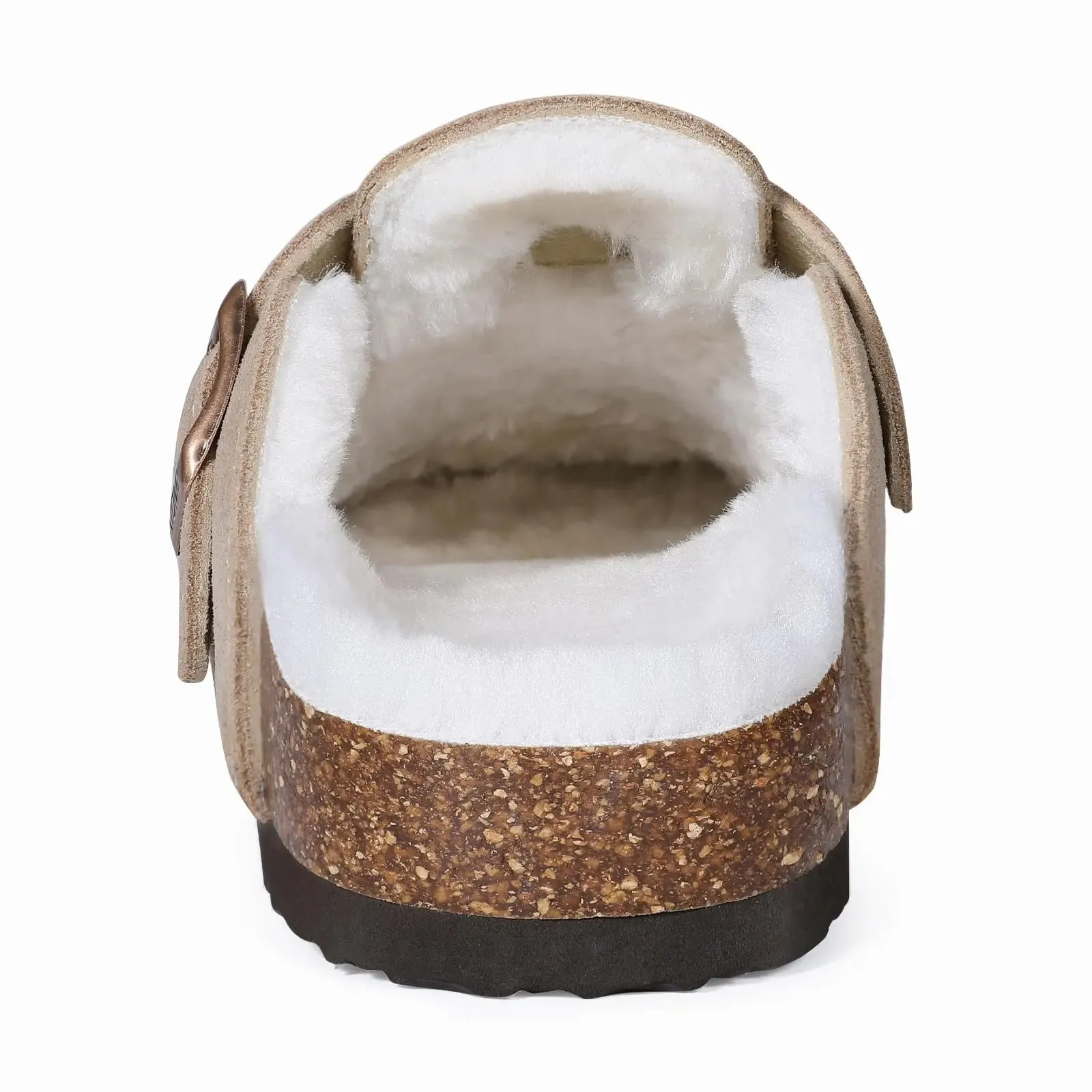 Suede Clogs - Mules with Cork Footbed, Arch Support, Fashionable Non-Slip Outdoor Beach Slippers, Home Shoes for Women