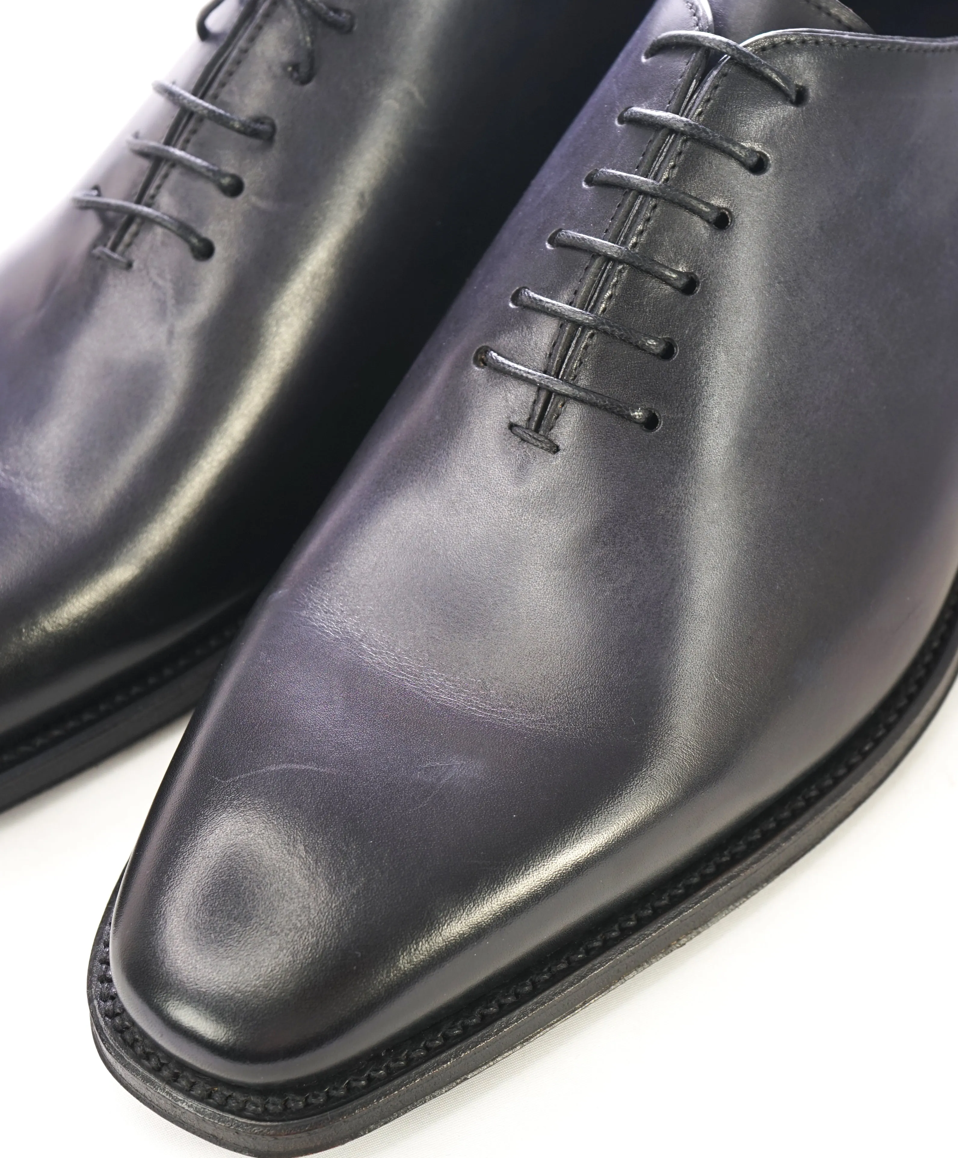 SUTOR MANTELLASSI - "Wholecut" Blue Slim Silhouette Oxford  - 10 US