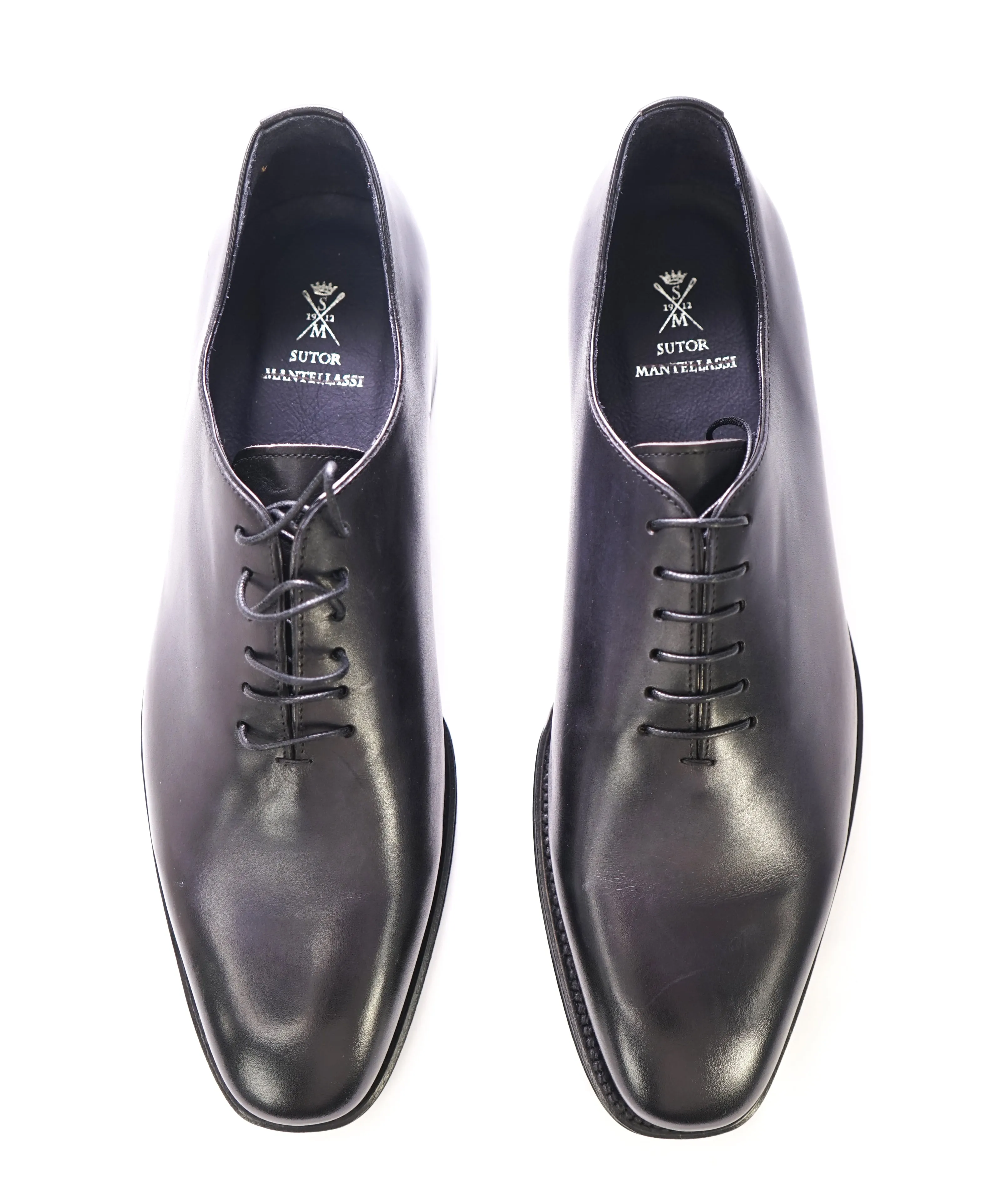 SUTOR MANTELLASSI - "Wholecut" Blue Slim Silhouette Oxford  - 10 US
