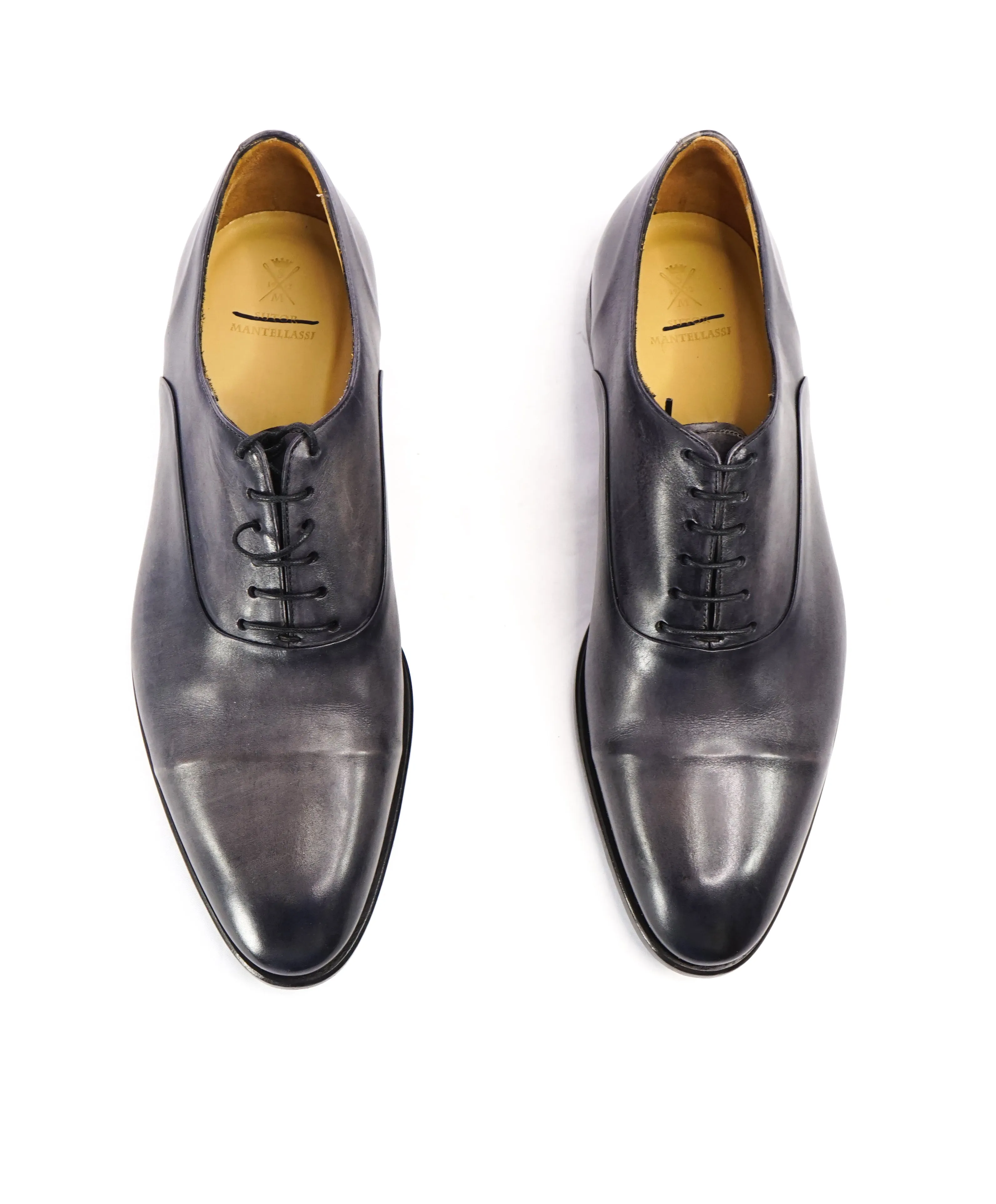 SUTOR MANTELLASSI - "Wholecut" Gray Slim Silhouette Oxford  - 9 W US