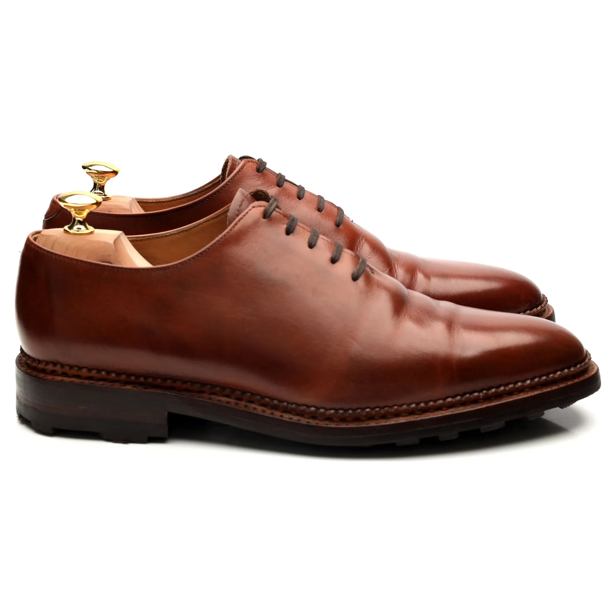 Tan Brown Leather Wholecut Oxford UK 10.5