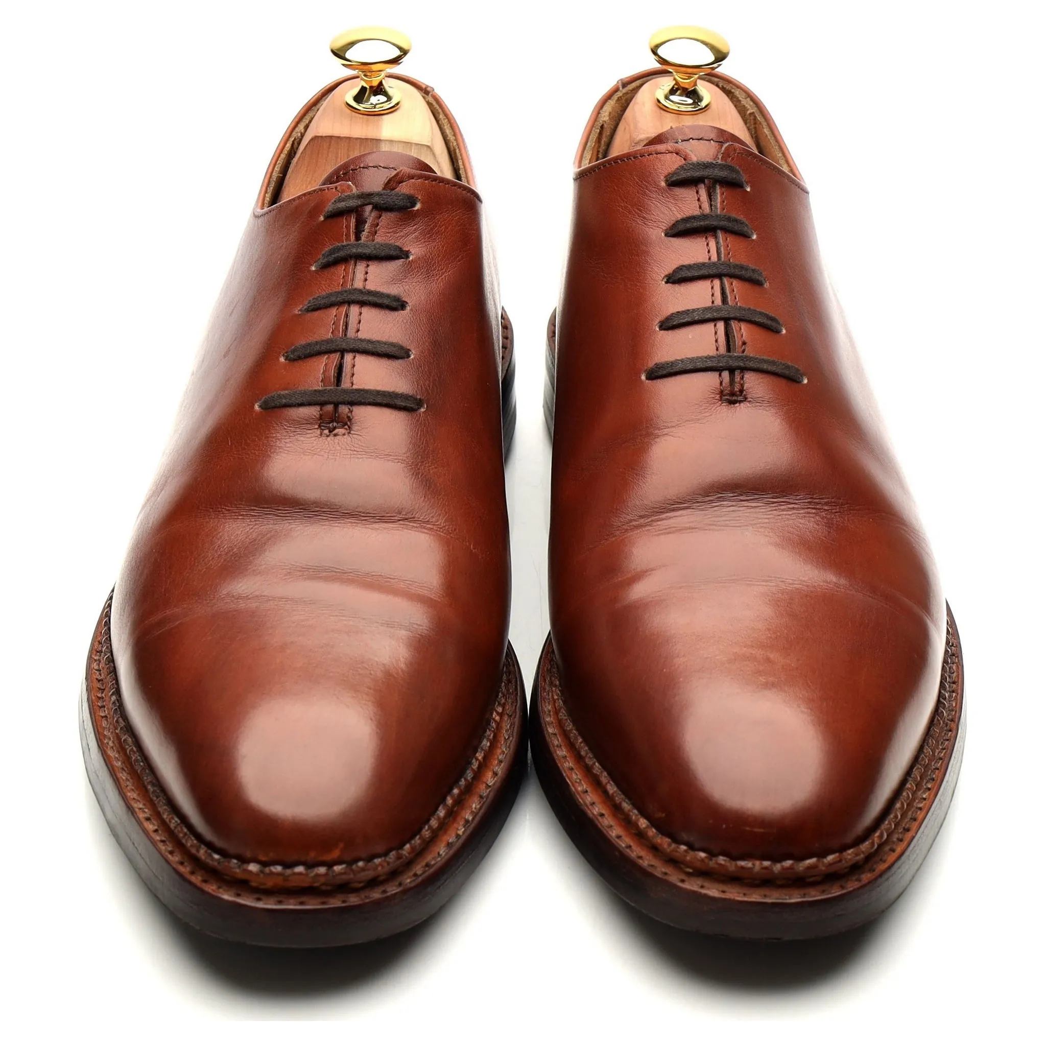 Tan Brown Leather Wholecut Oxford UK 10.5