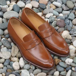 Tan Leather Madeira Penny Loafers - Loafers Shoes