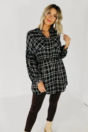The Brady Plaid Shirt Dress - Navy