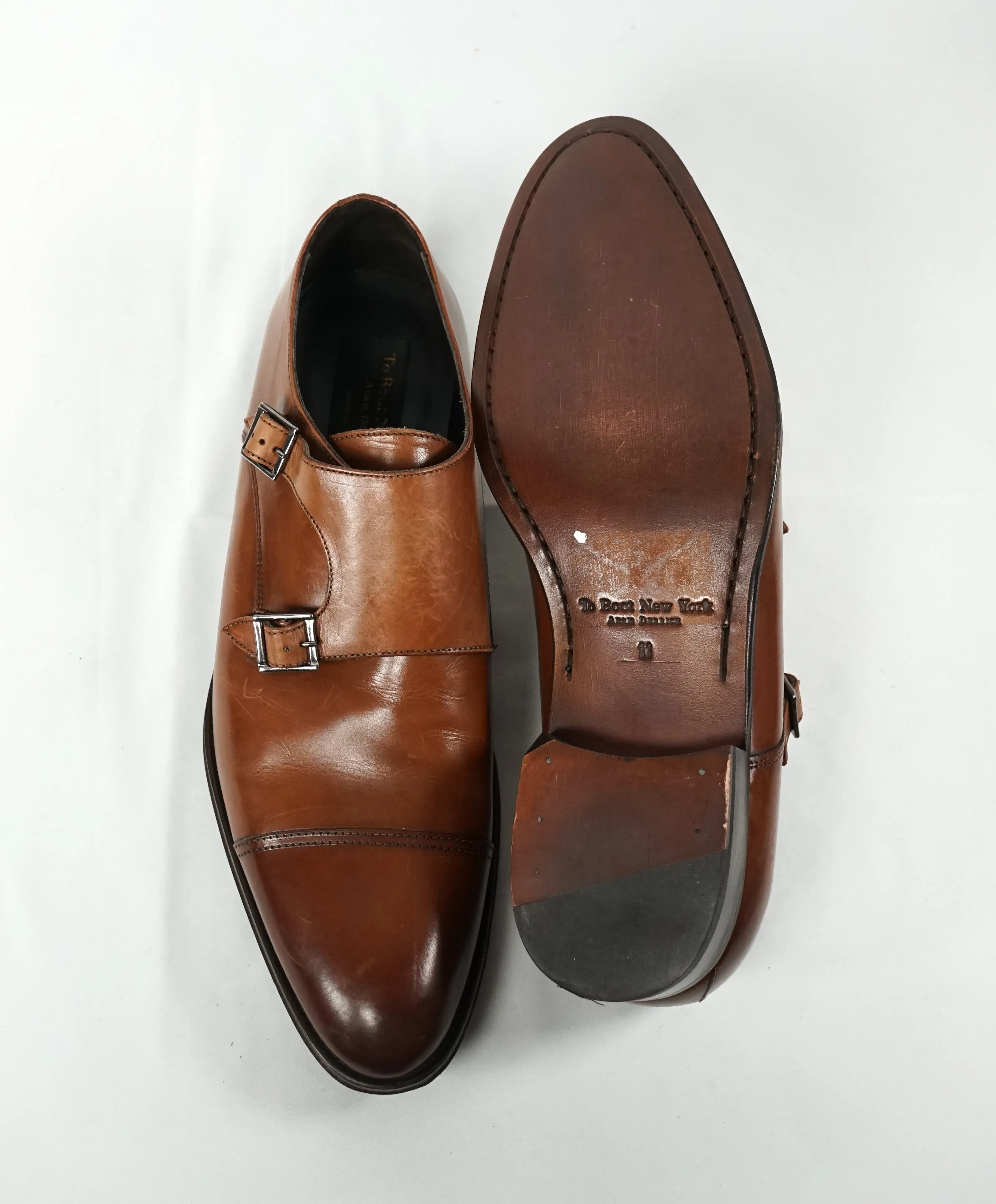 TO BOOT NEW YORK - Double Monk Strap Loafers Round Toe Brown - 11