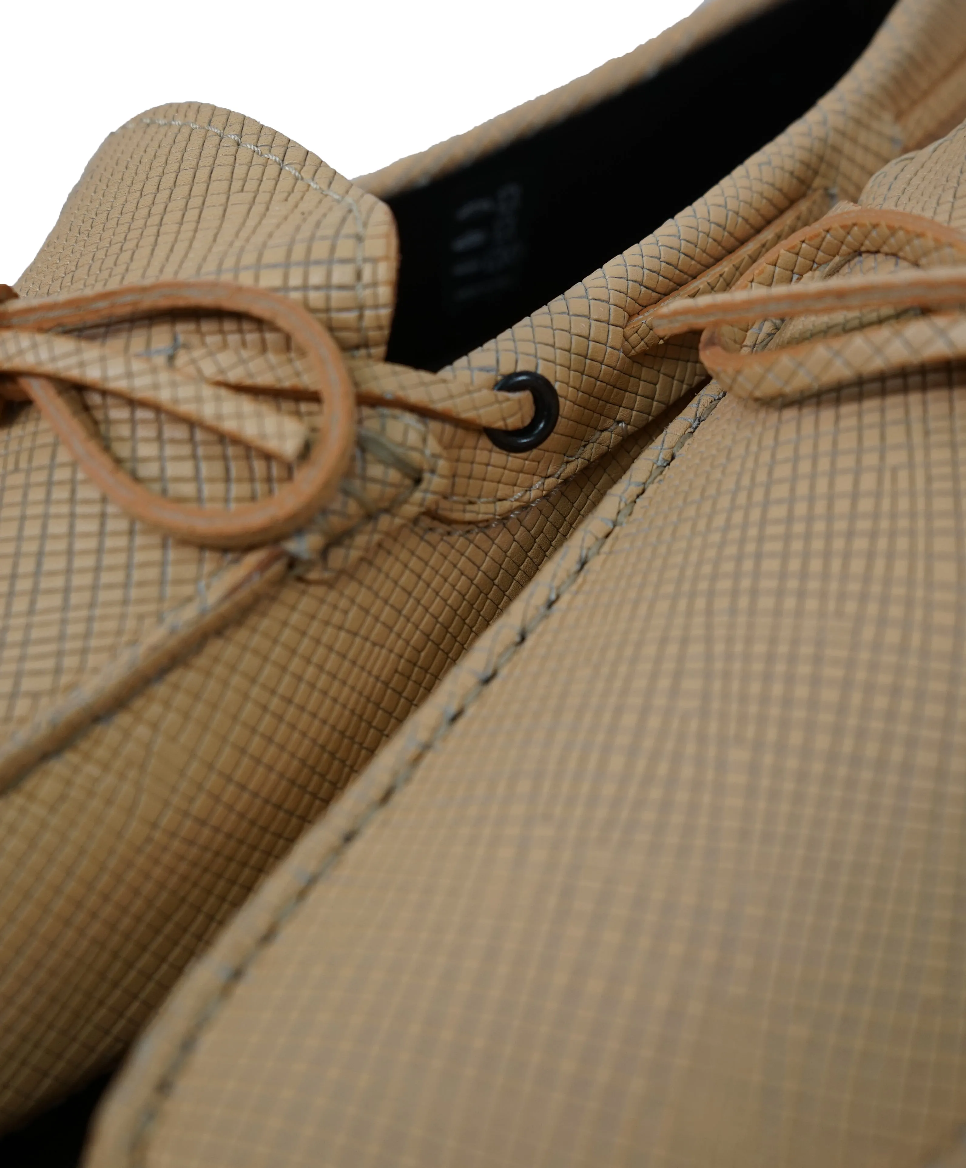 TOD’S - Peach Textured Knot Front Logo Leather “Laccetto Gommini” Loafers- 9.5