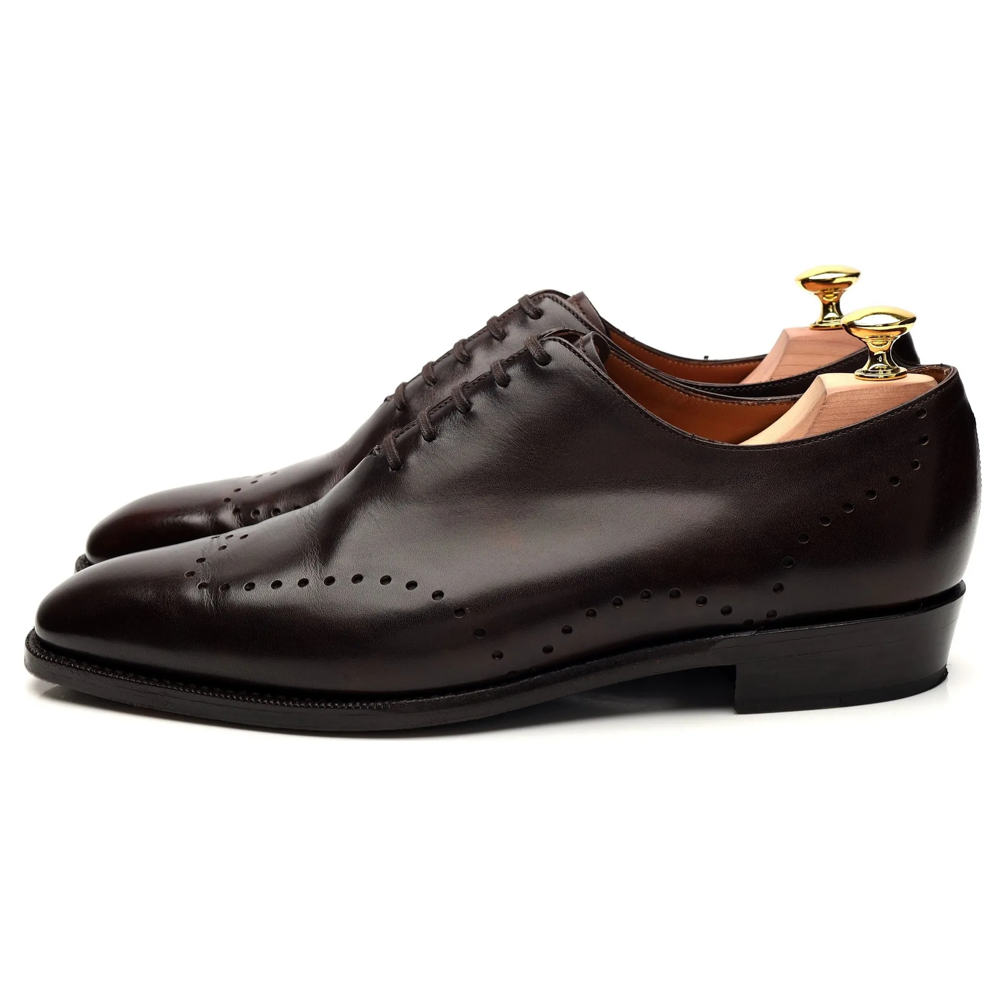 'Tony II' Dark Brown Museum Leather Wholecut Oxford UK 7.5 E