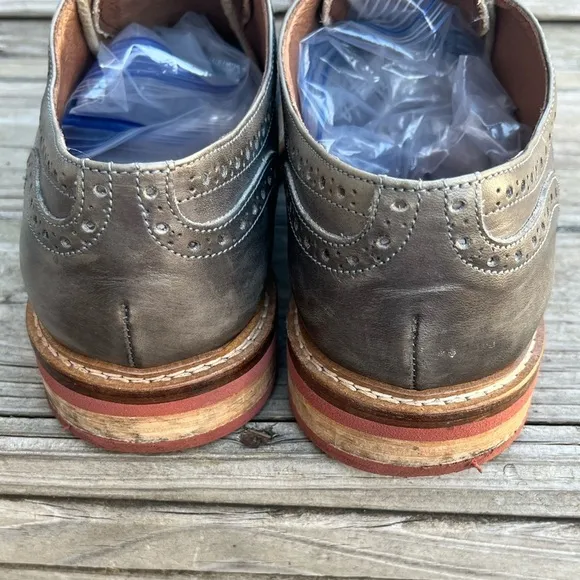Too Boot New York - Burnished Oxford Soft Leather Wingtip - Gray - Men's size 9
