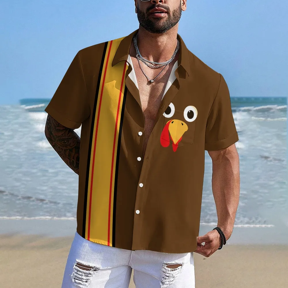 Turkey Casual Chest Pocket Short Sleeved Shirt 2310000224