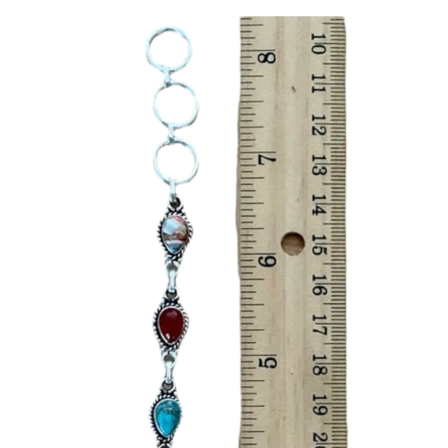 Turquoise, Oyster & Carnelian Solid 925 Sterling Silver Bracelet
