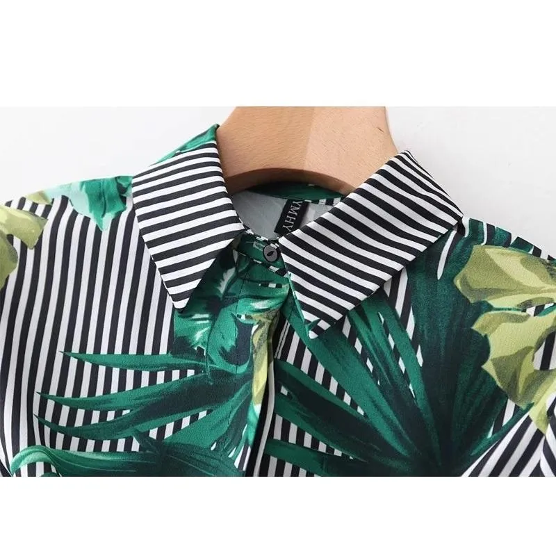 Twisted Hem Turn-Down Collar Shirt
