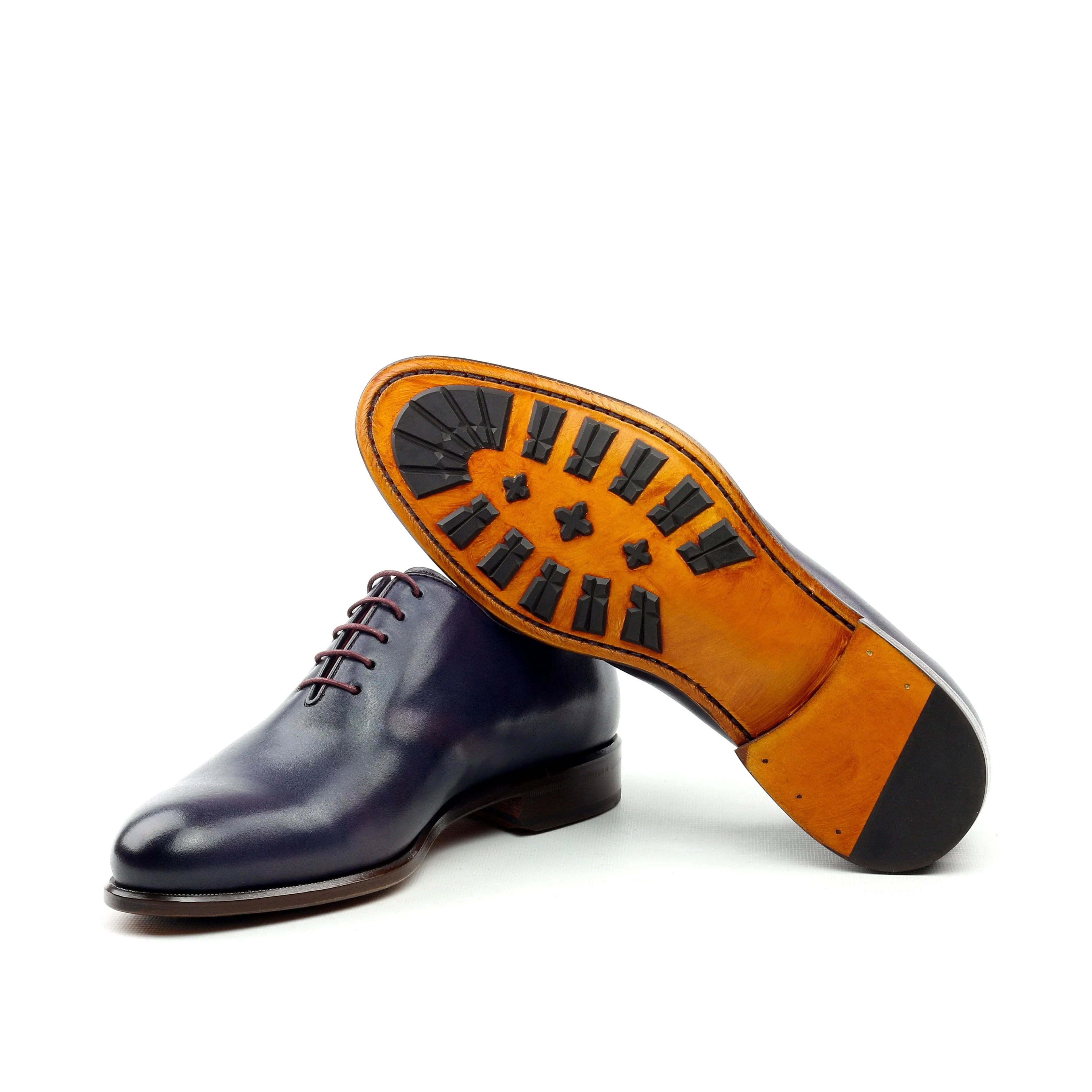 Unique Handcrafted Wholecut Dark Blue Oxford