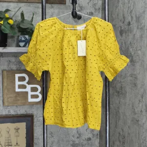 Universal Thread Women's Short Sleeve Round Neck Eyelet Top 78262252