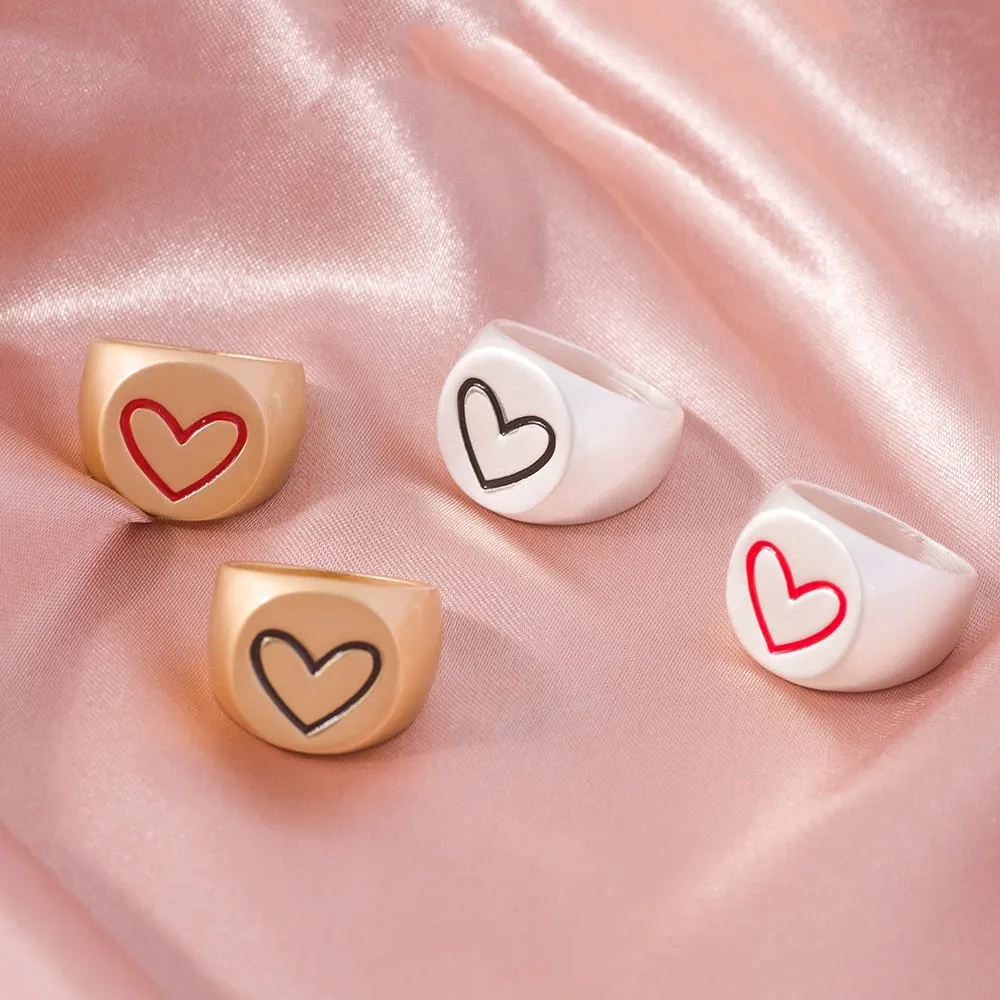 Various Heart Shape and Colorful Rings