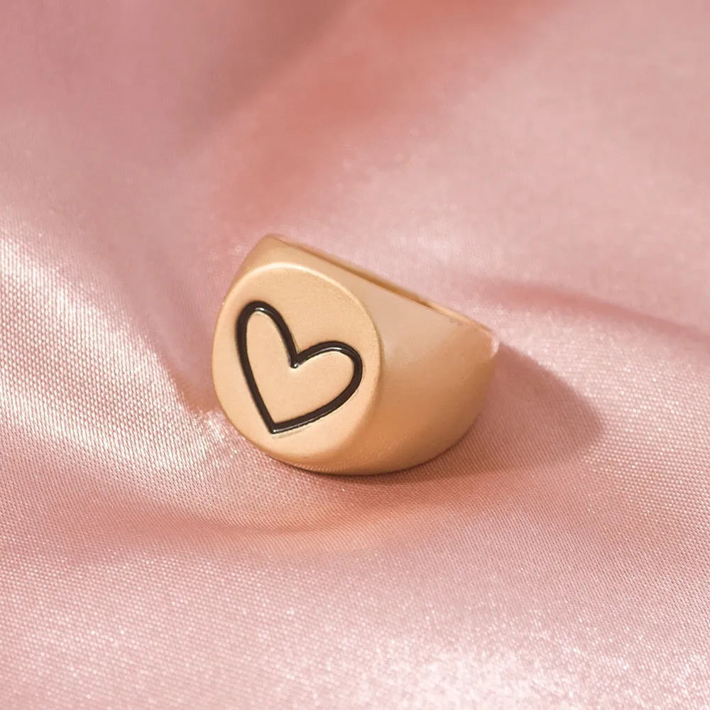 Various Heart Shape and Colorful Rings