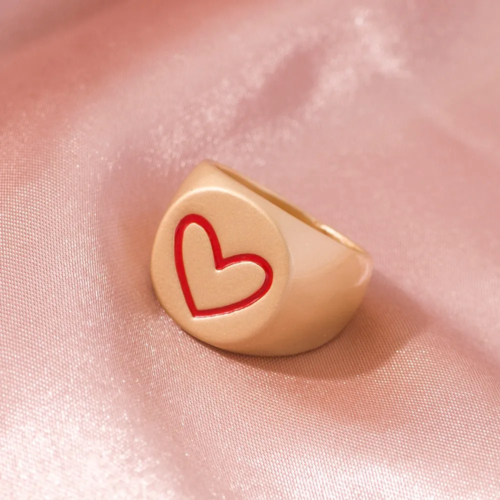 Various Heart Shape and Colorful Rings