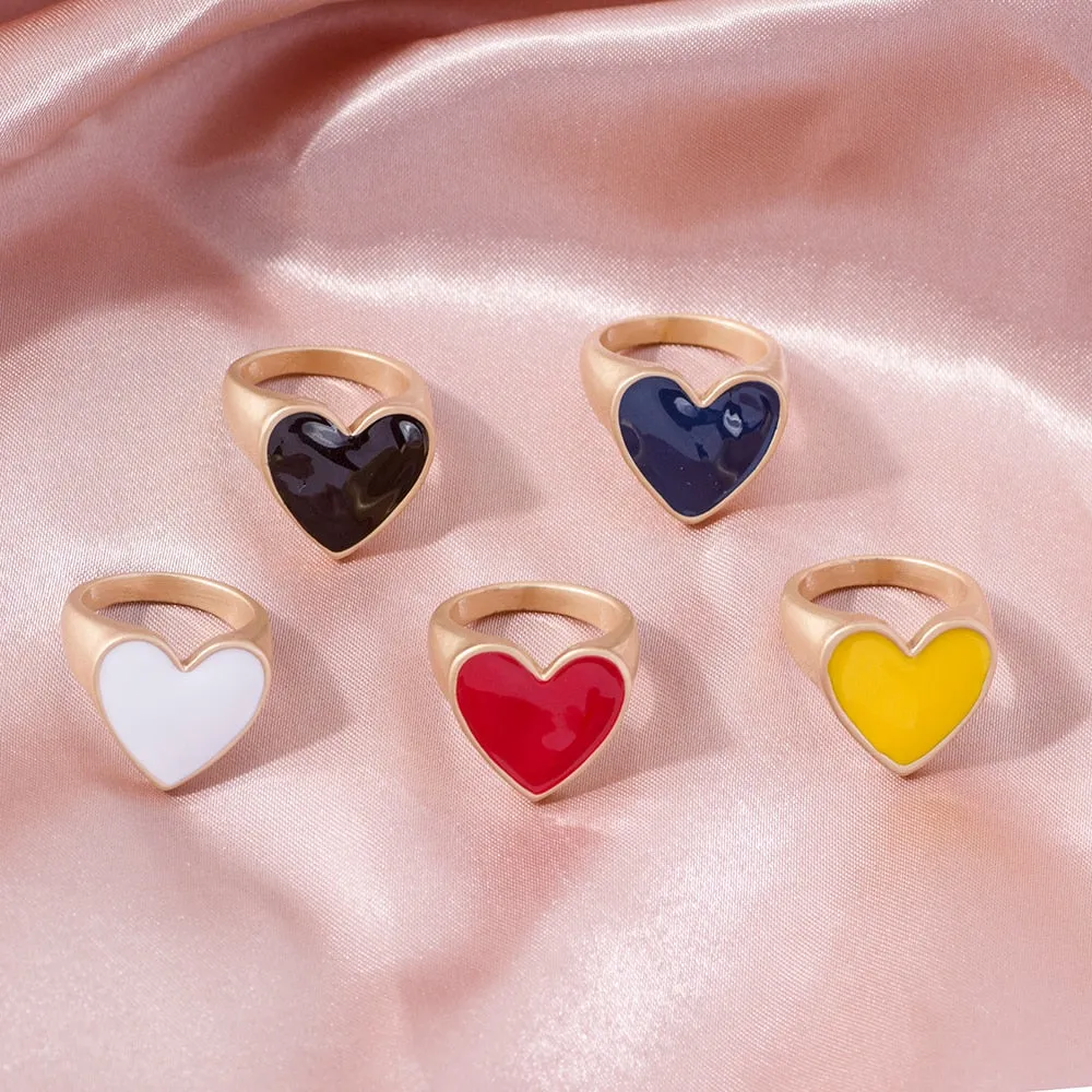 Various Heart Shape and Colorful Rings