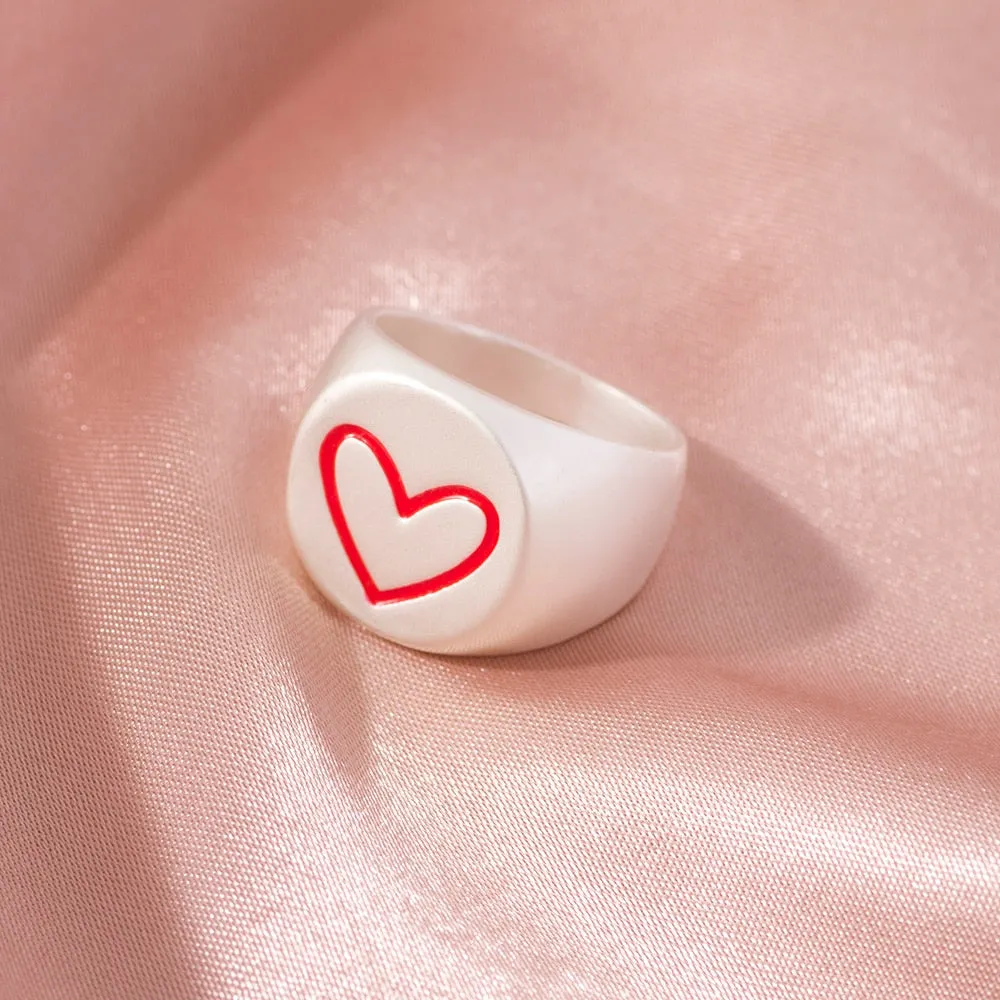 Various Heart Shape and Colorful Rings