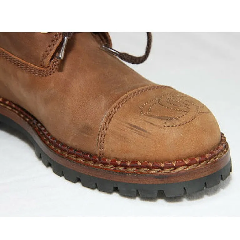 Vintage CHANEL middle high, brown leather boots, hiking lace up boots, with CC mark.  US5.5-6. EU 36. Classic casual shoes. 050816f5