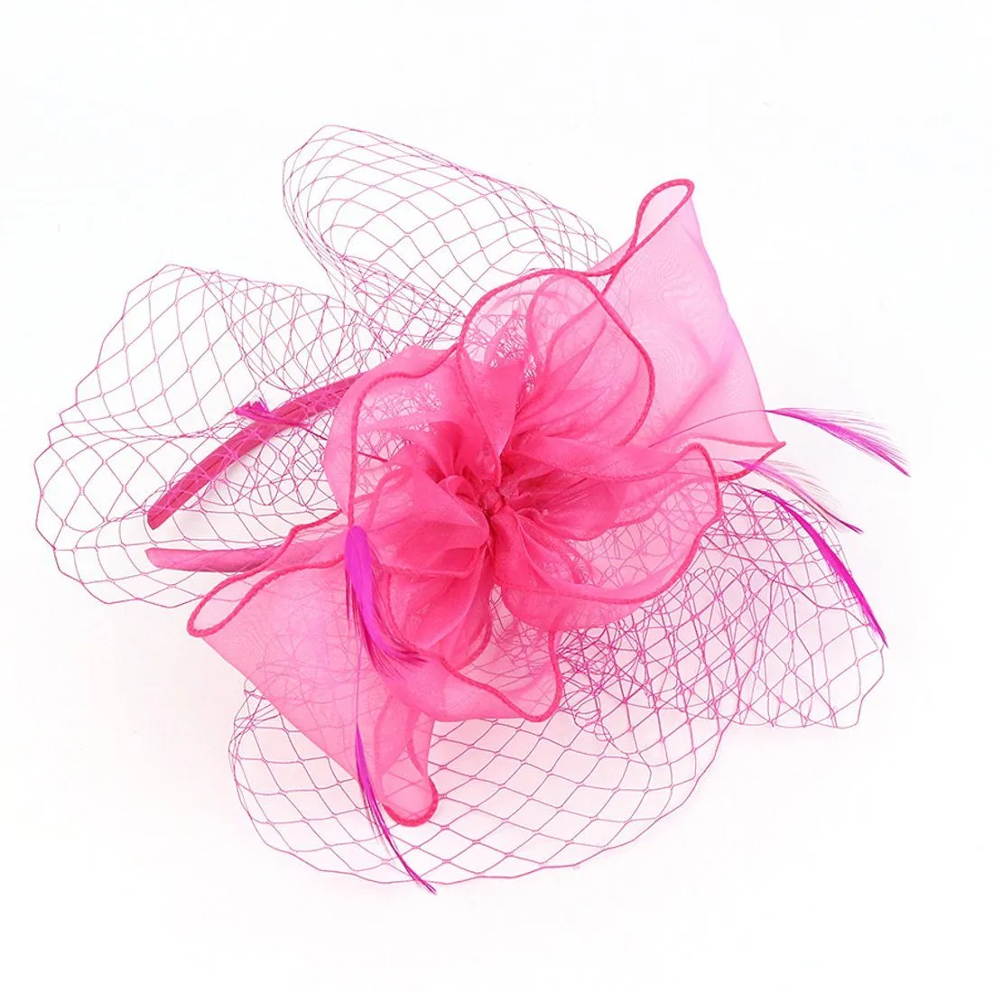 Vintage Pillbox Feather Derby Headband Fascinator Hat Hair Band For Cocktail Tea Party