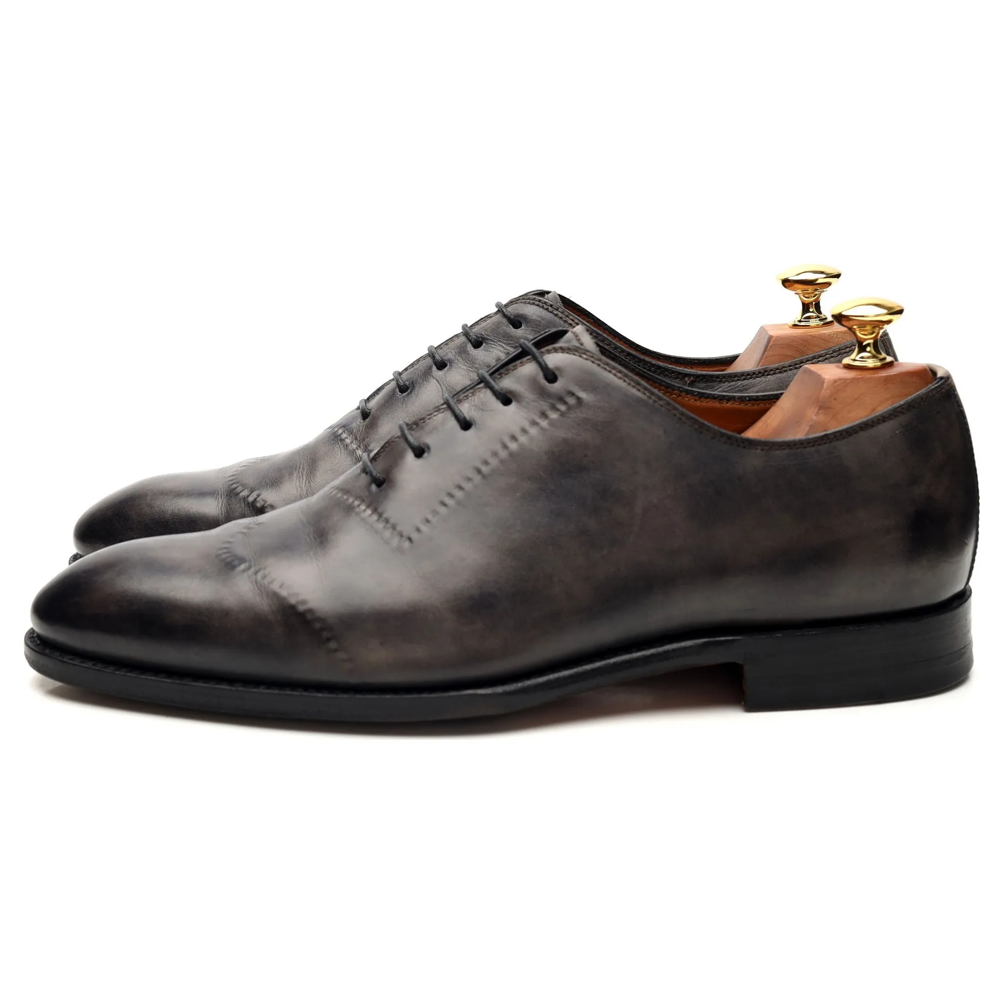 'Vittorio II' Grey Museum Leather Wholecut Oxford UK 9 EU 43