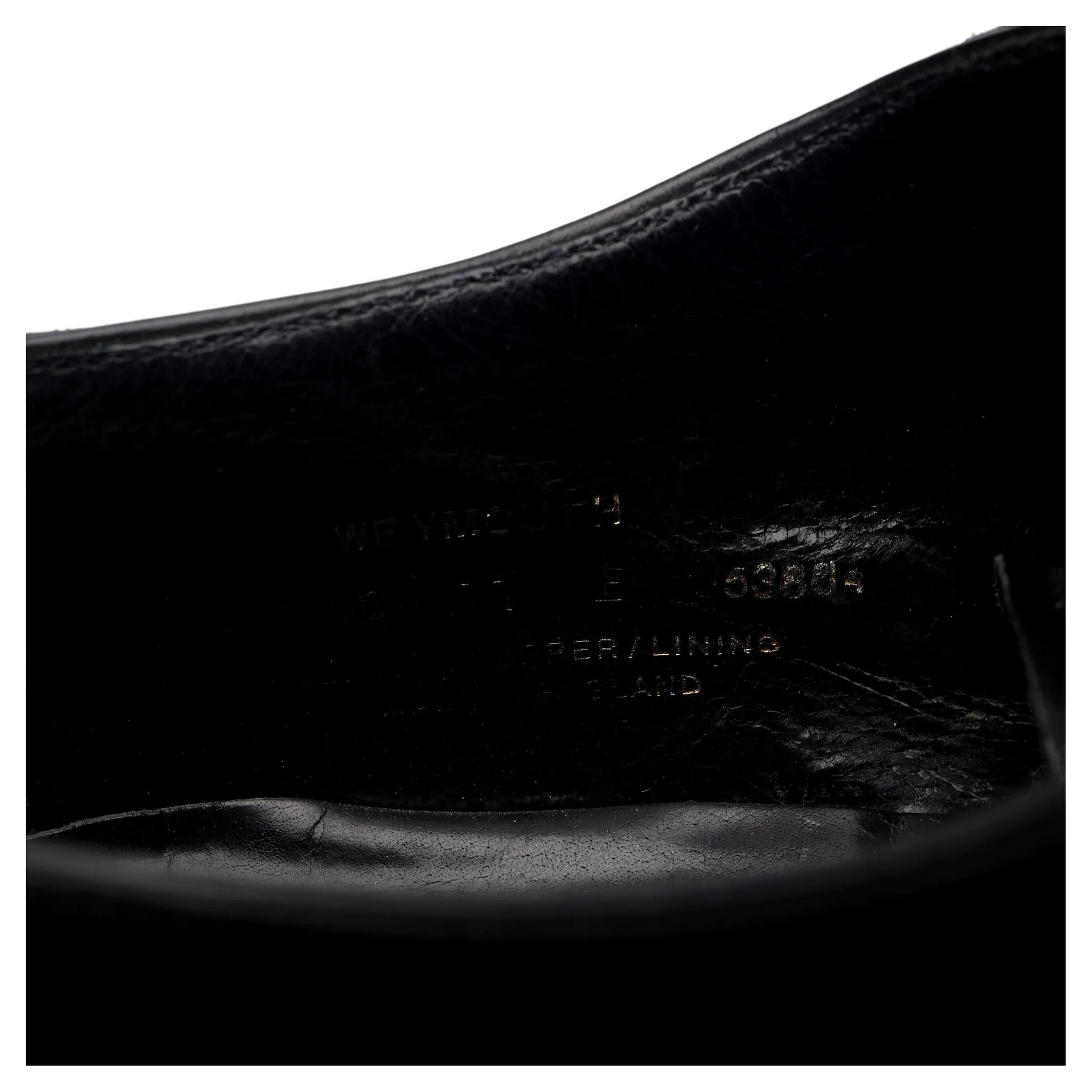 'Weymouth' Black Leather Oxford UK 11 E