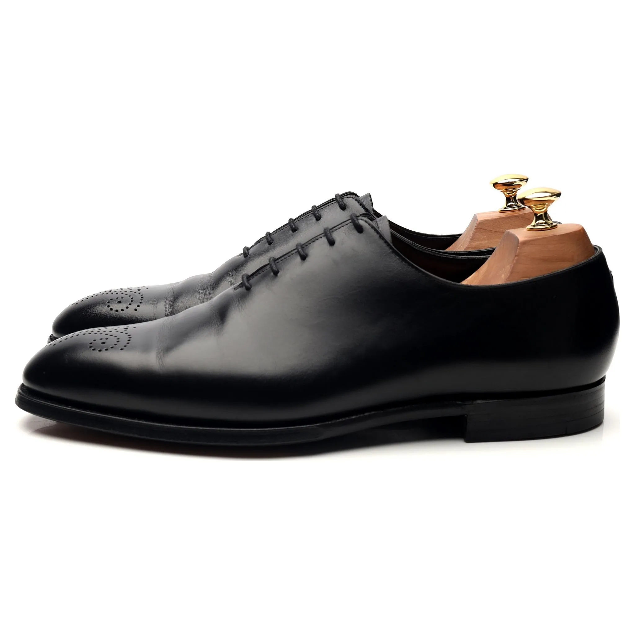 'Weymouth' Black Leather Wholecut Oxford UK 10 E