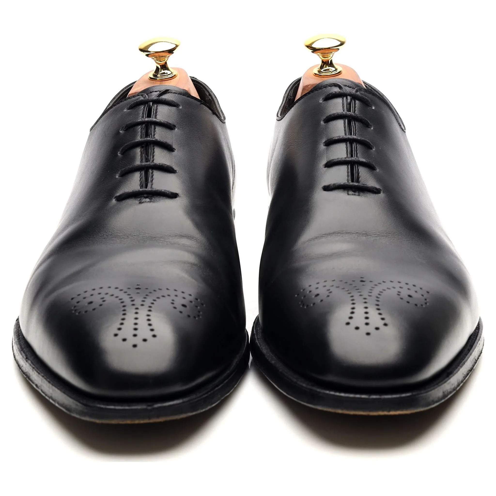 'Weymouth' Black Leather Wholecut Oxford UK 10.5 E