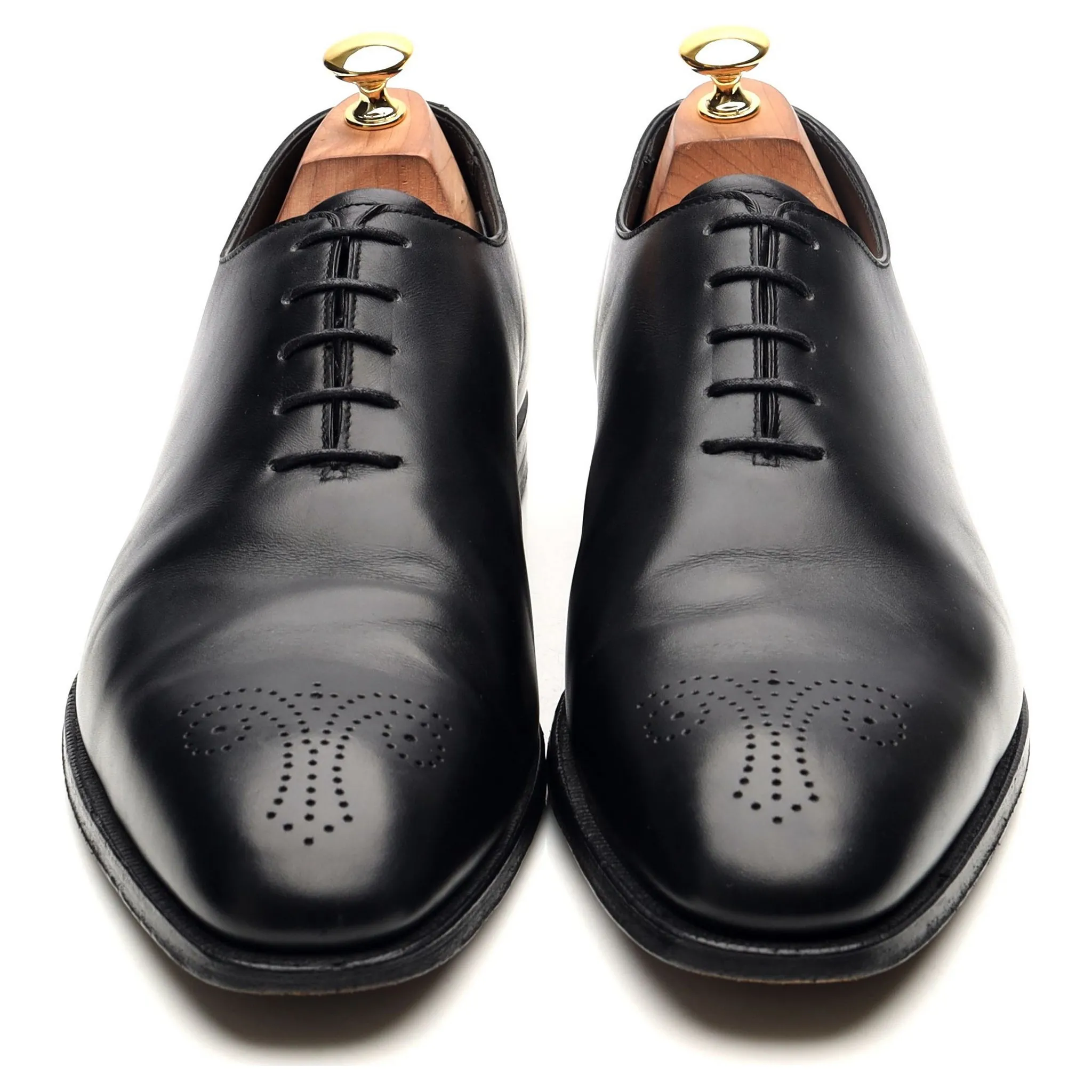 'Weymouth' Black Leather Wholecut Oxford UK 10.5 E