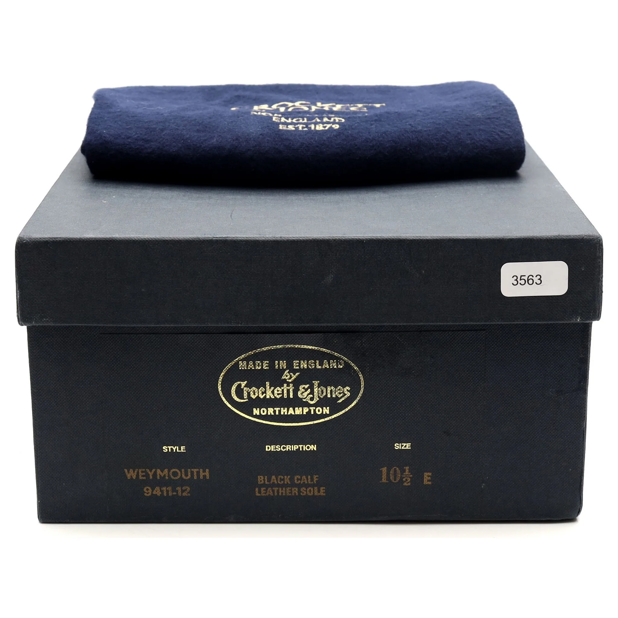 'Weymouth' Black Leather Wholecut Oxford UK 10.5 E