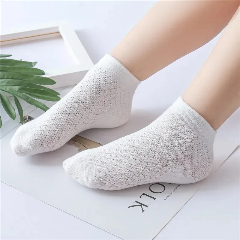 White Mesh Cotton Socks