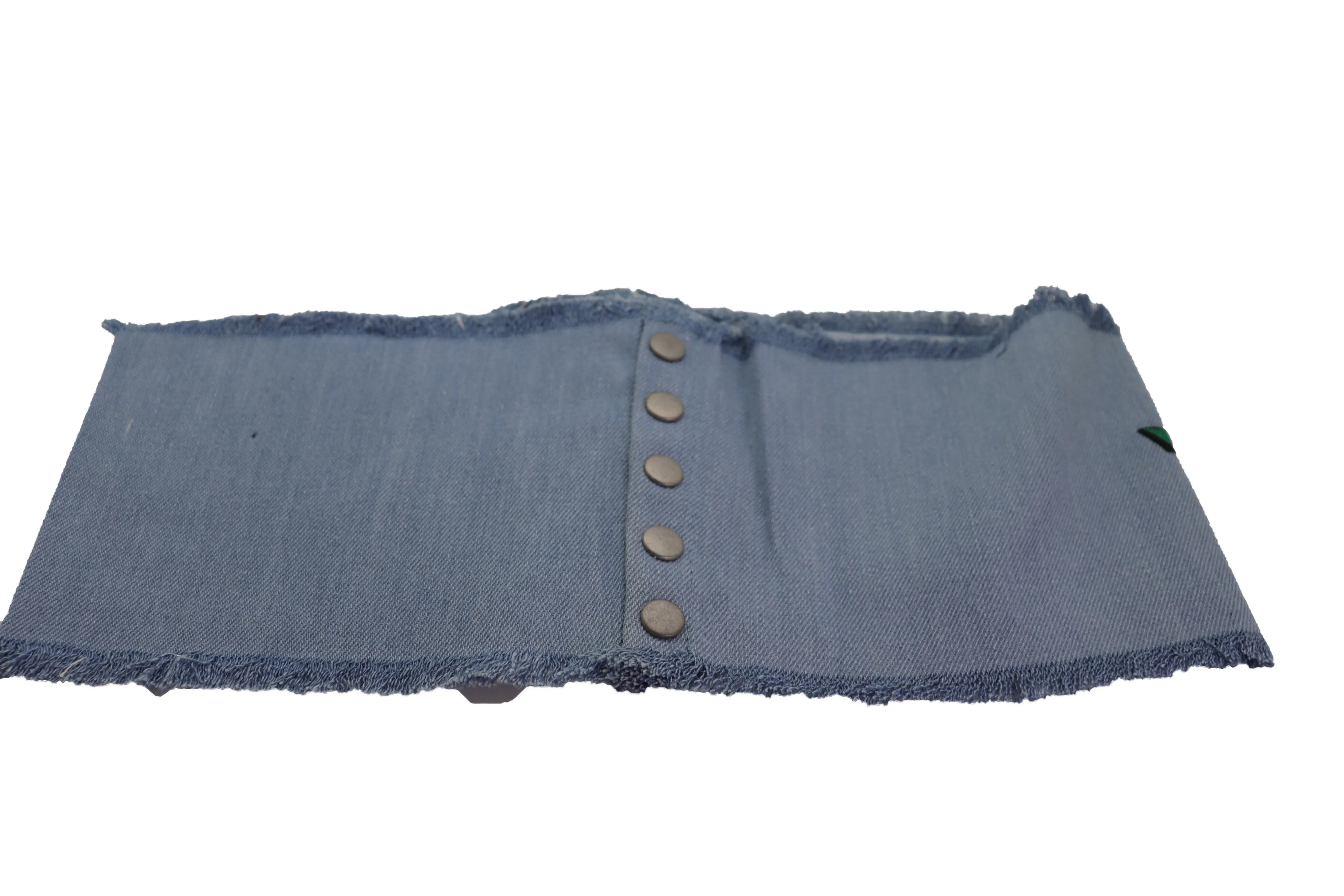 Wide Light Blue Denim Fabric High Waist Corset Belt Red Rose Flower Size M