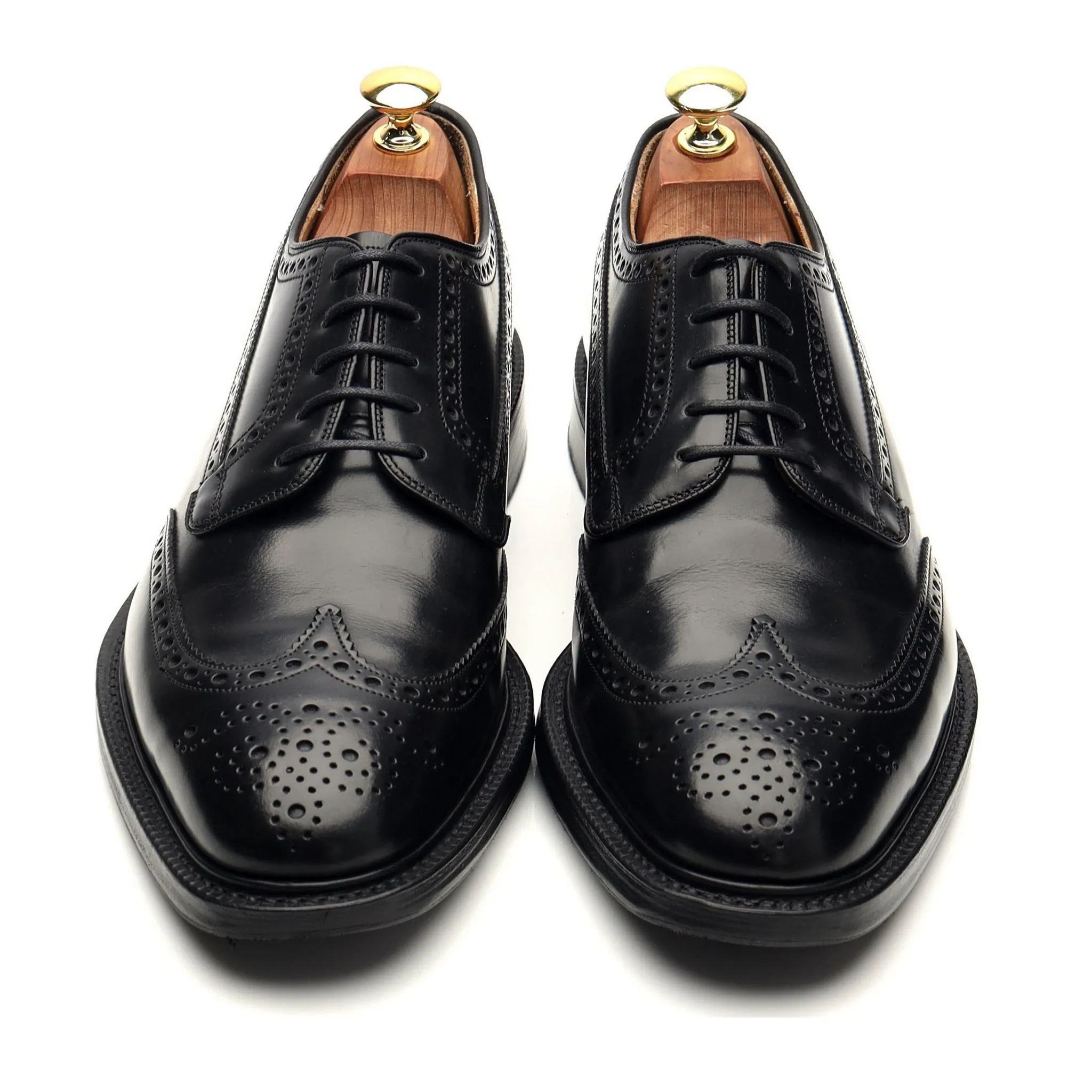 'Wirral' Black Leather Derby Brogue UK 8 F