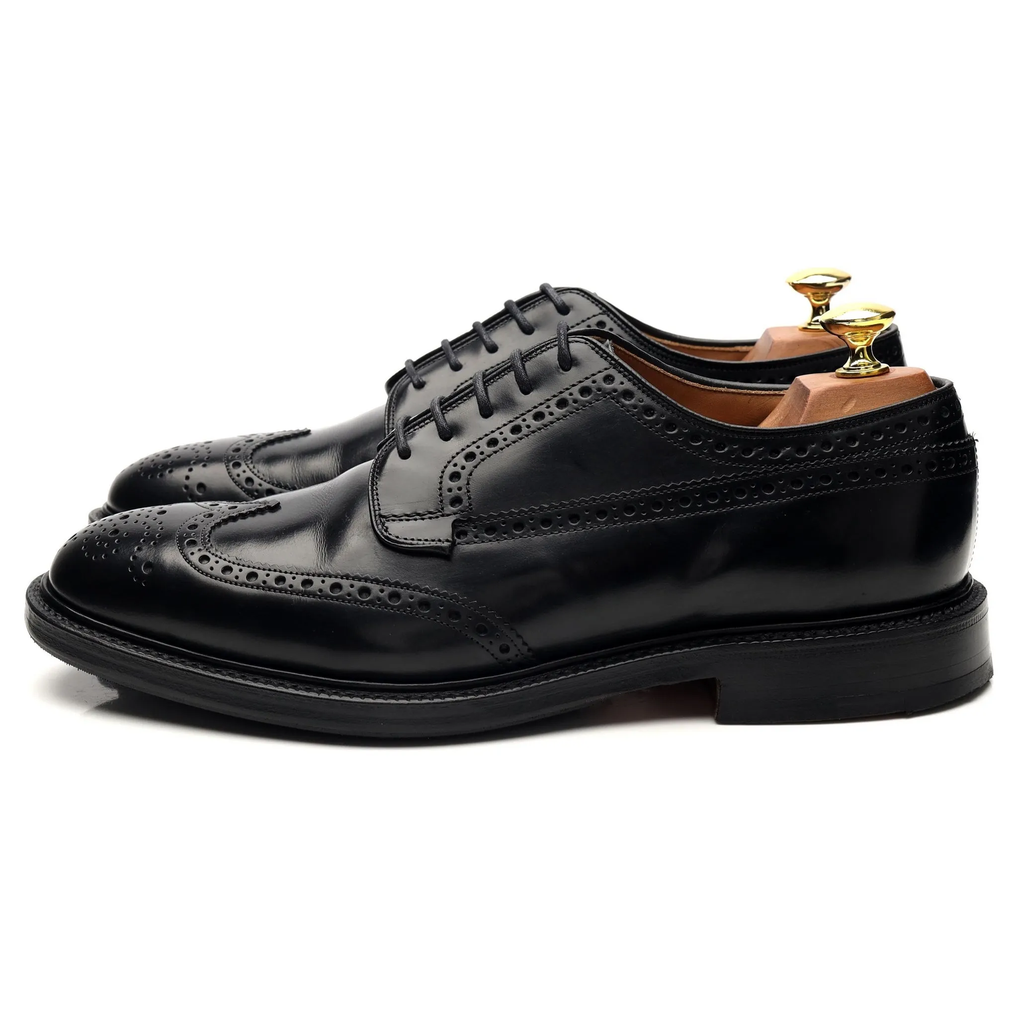 'Wirral' Black Leather Derby Brogue UK 8 F