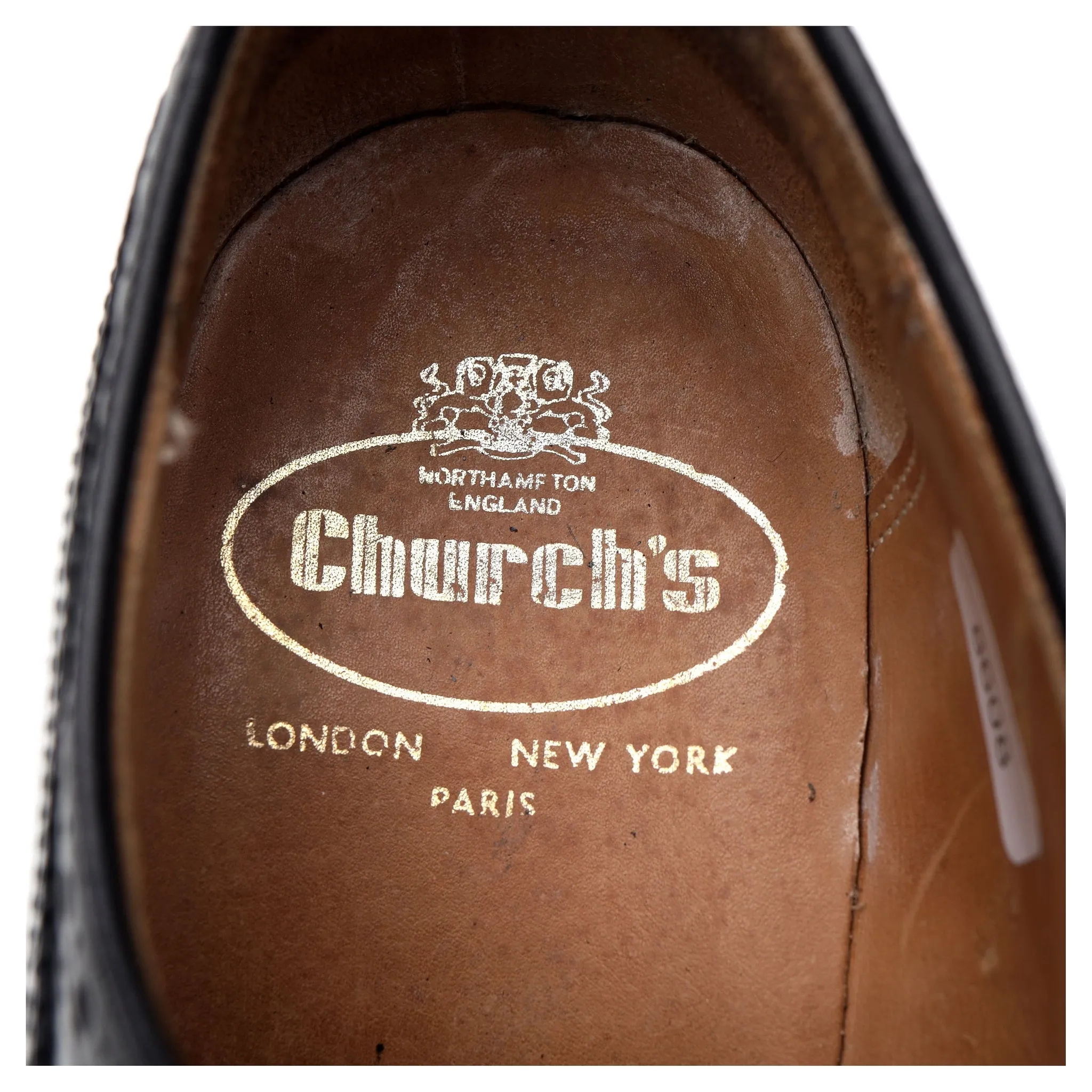 'Wirral' Black Leather Derby Brogue UK 8 F