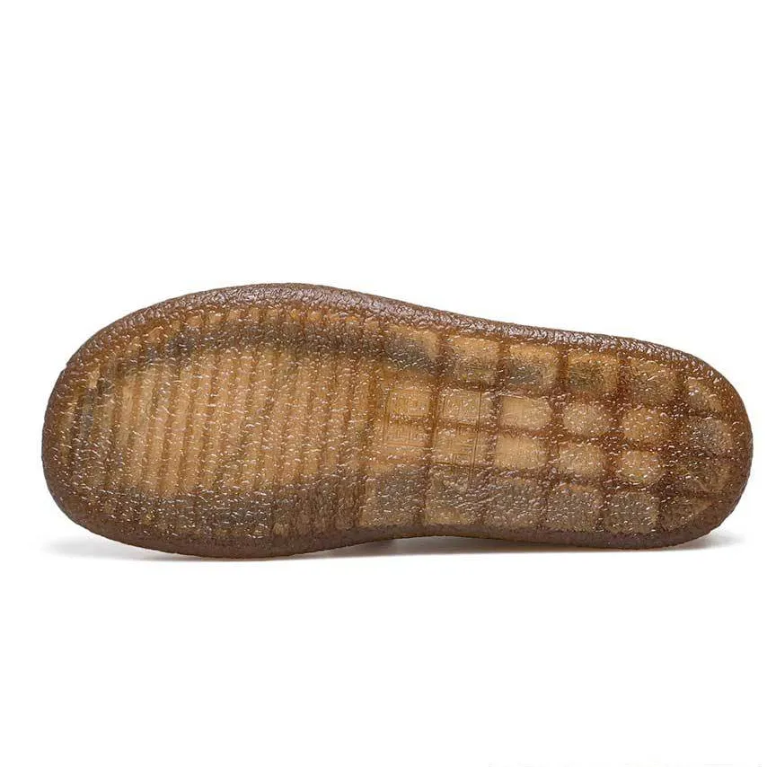 Women's Casual Leather Flat Shoes Soft Sole Woven Shoes