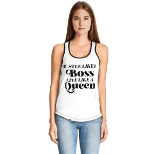 Womens Ideal Color Block Graphic Tank-Hustle Queen