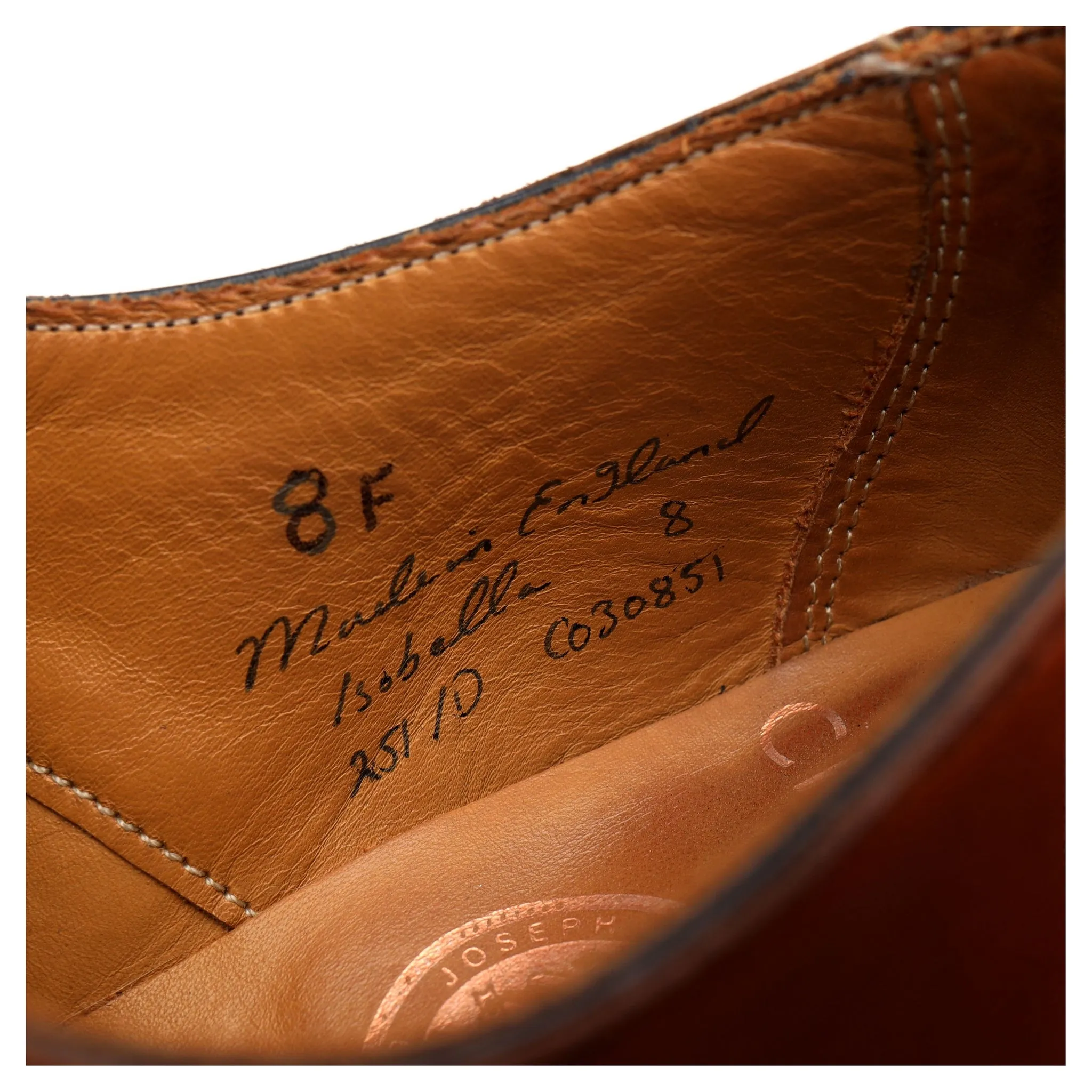 Women's 'Isobella' Tan Brown Leather Wholecut Oxford UK 8 D