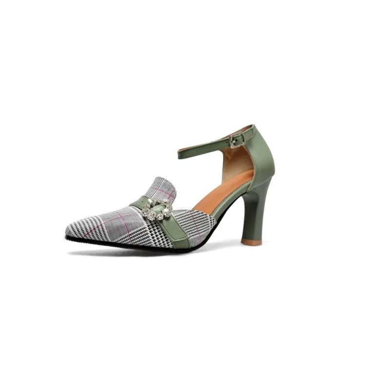 Women's Slingbacks Buckle High Heel Chunky Sandals